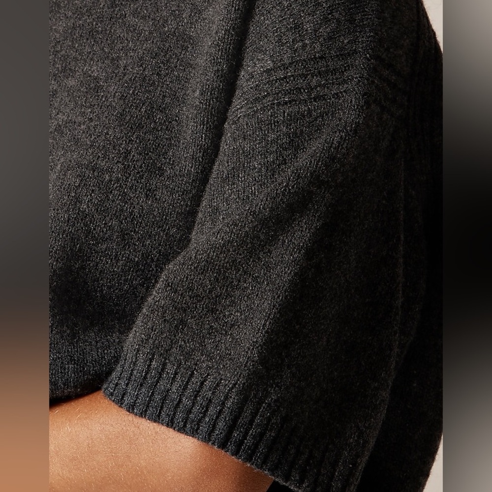 NWT J.Crew Oversized Sweater-Tee in Vintage Wool Heather Charcoal - Picture 2 of 8